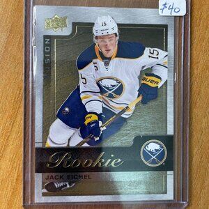 2015-16 Upper Deck Fusion Rookie Achievement Gold R10 Jack Eichel Buffalo Sabres